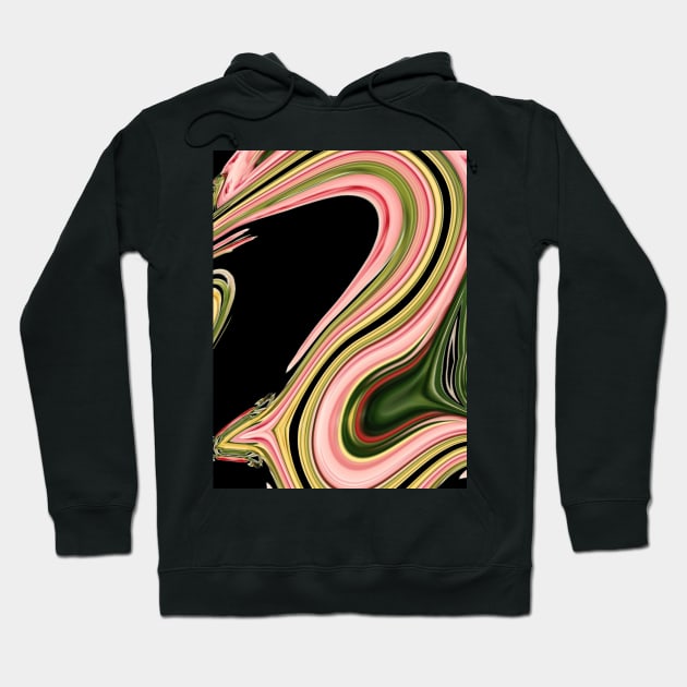 modern abstract black yellow pink swirls Hoodie by Tina